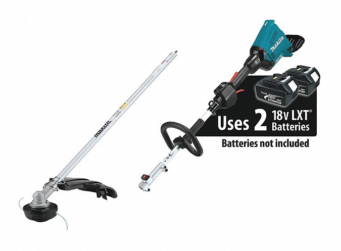 Battery-Powered String Trimmer: 17 in Cutting Wd, Straight Shaft, 71 1/2 in Shaft Lg, Makita