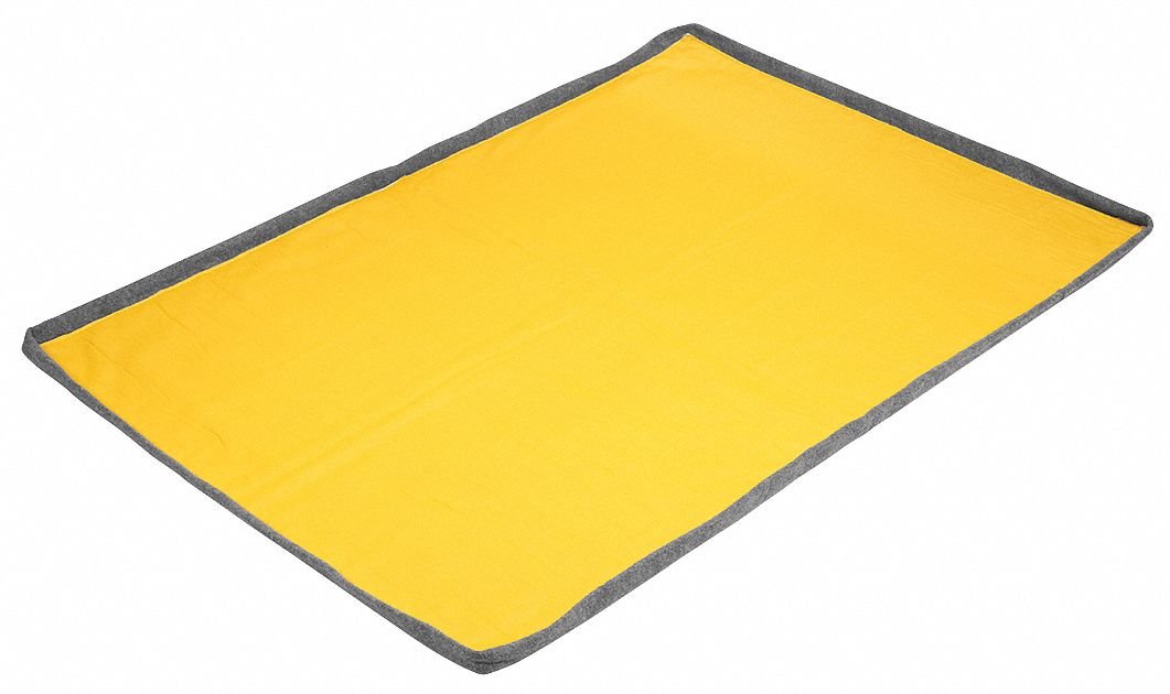 Filter Berm Pad Liner: Fuel/Hydrocarbons/Oil, 54 in x 78 in, 4 Pads, Black/Yellow, 4 PK