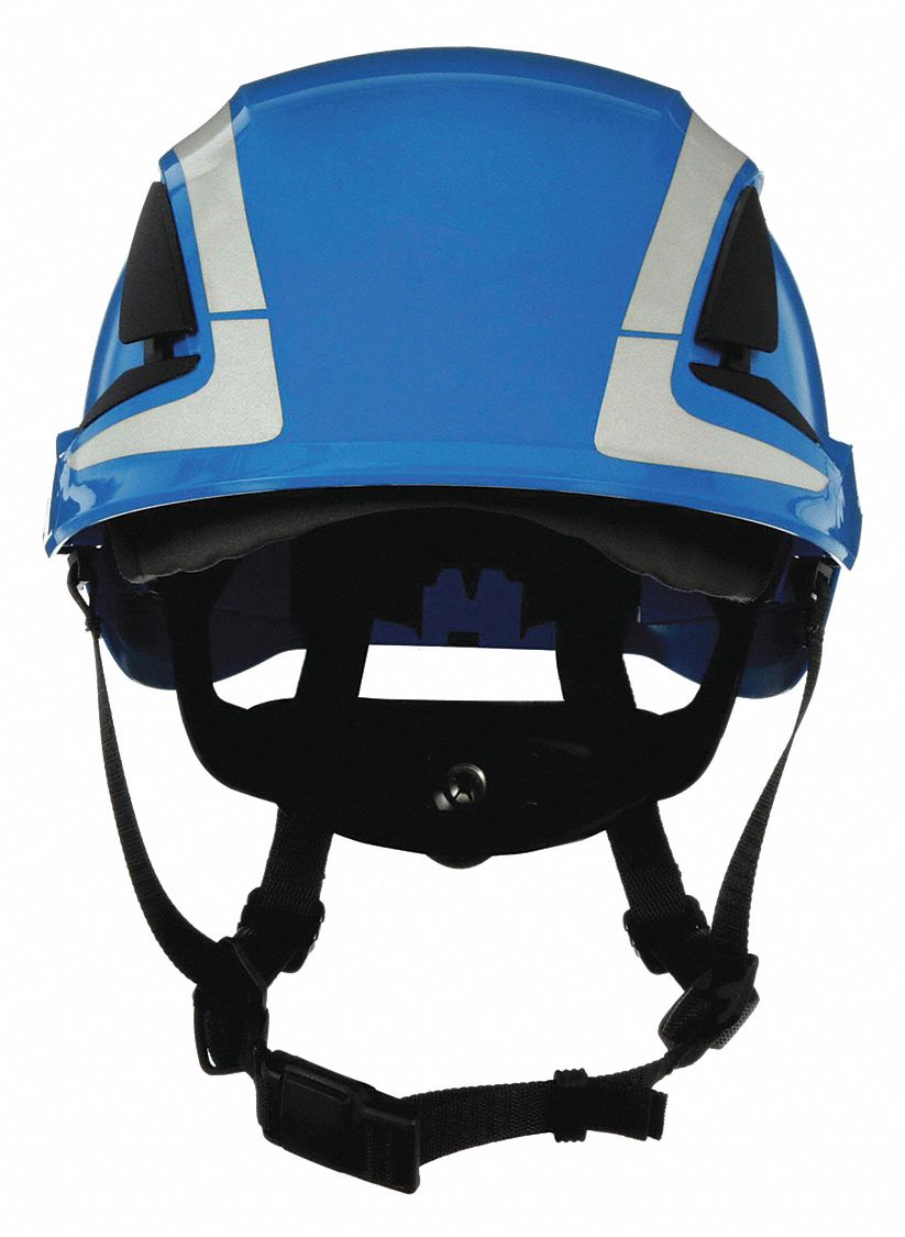Hard Hat: Blue, No Graphics, Ratchet (6-Point), Ratchet, ABS, Side-Slots, 3M, Solid, Ratchet