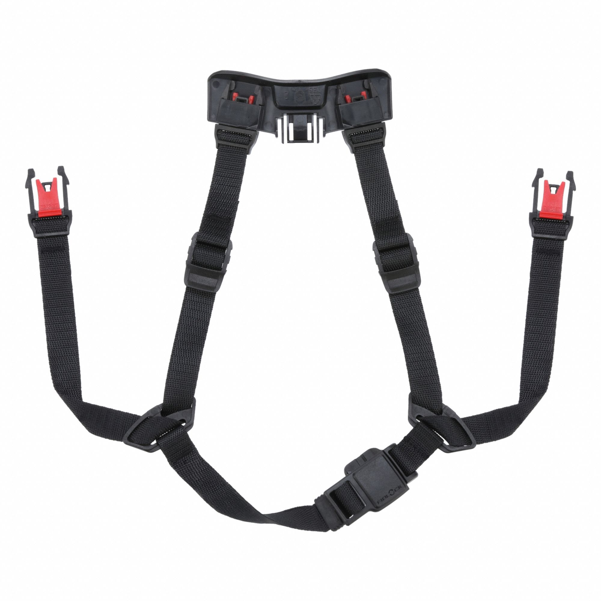 Hard Hat Chin Strap: Black Nylon, Chin Pad Not Included, For X5000, 4 Attachment Points, Nylon