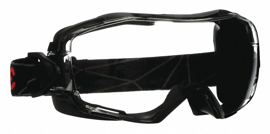 Protective Goggles: Anti-Fog, ANSI Dust/Splash Rating D3/D4, Indirect, Black, Clear