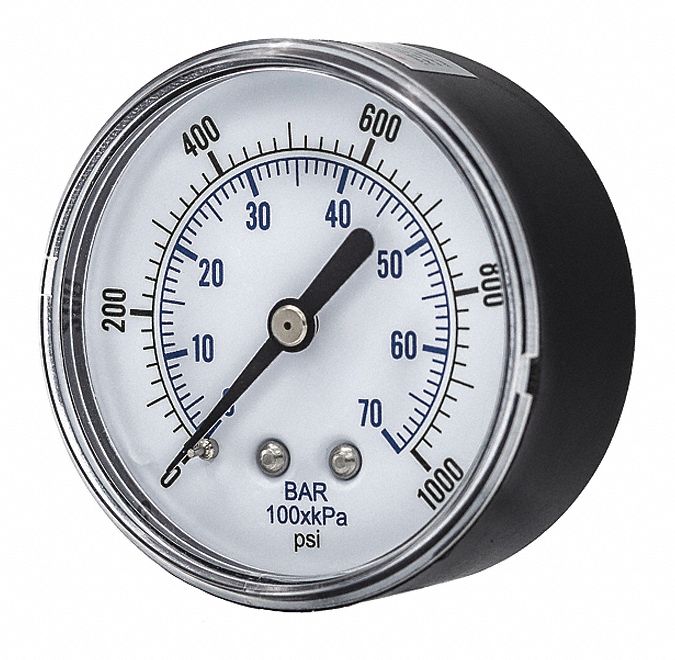PIC GAUGES Pressure Gauge, 0 to 1000 psi Range, 1/4 in BSPT, +/323