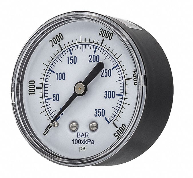 PIC GAUGES Pressure Gauge, 0 to 5000 psi Range, 1/4 in MNPT, +/323 Gauge Accuracy 54XP77