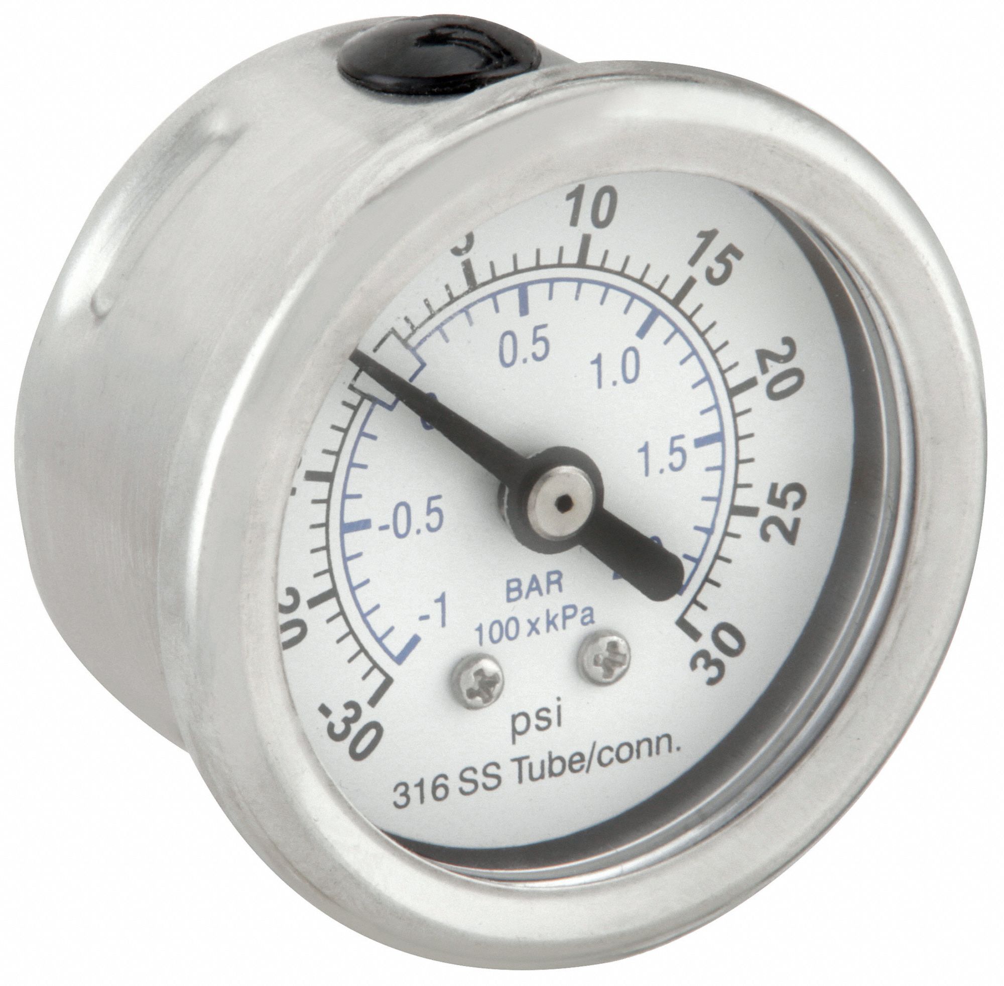 PIC GAUGES, 30 to 0 to 30 in Hg/psi, 1 1/2 in Dial, Industrial Compound