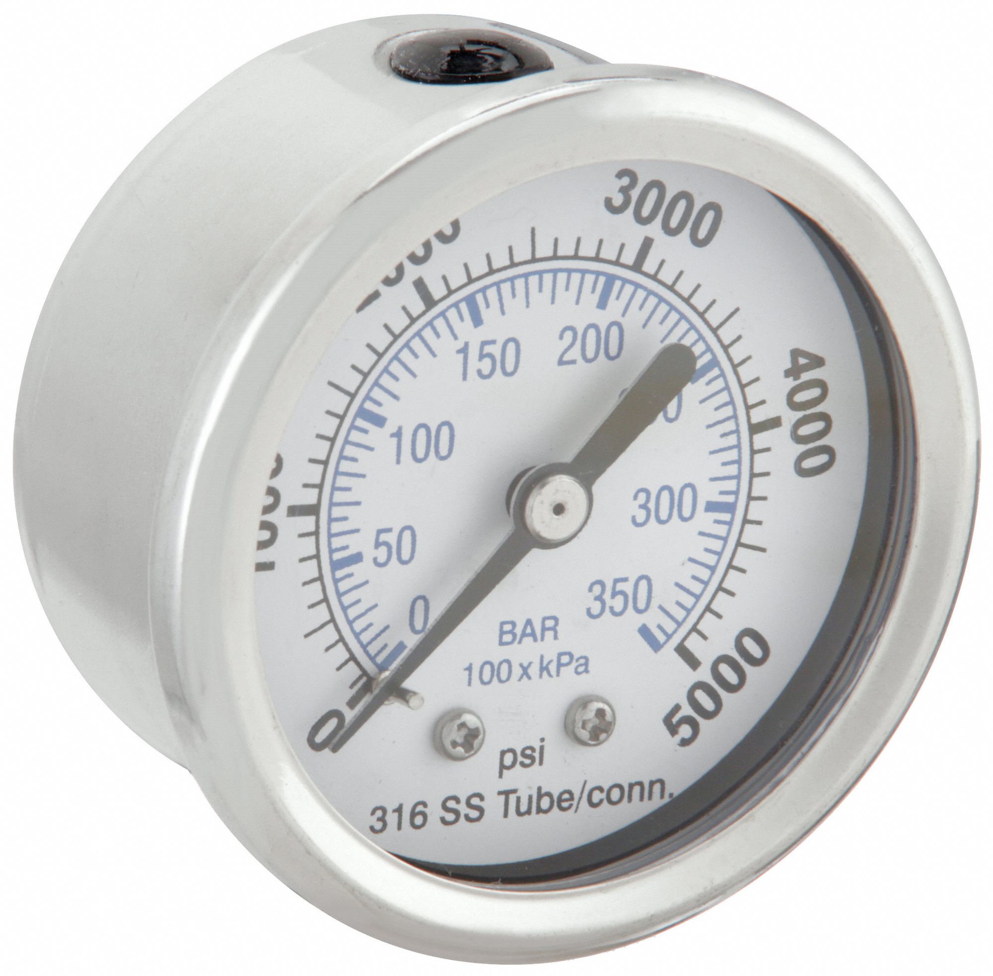 PIC GAUGES, 0 to 5,000 psi, 2 in Dial, Industrial Pressure Gauge