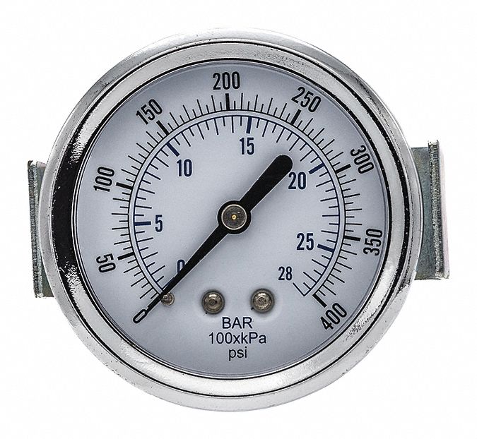 PIC GAUGES, U-Clamp, 0 To 400 Psi, Industrial Pressure Gauge - 54XR09 ...