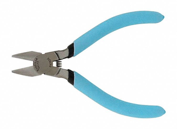 Diagonal Cutting Plier: Flush, Straight, Pointed, 3/4 in Jaw Lg, 5/8 in Jaw  Wd, 5 in Overall Lg