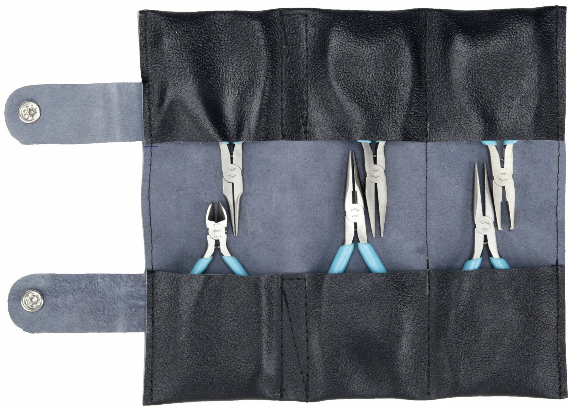 XCELITE Plier Set ESDSafe, 6 Pliers, Std Cushion Grip, Manual, Pouch, 6 9 Pliers Range