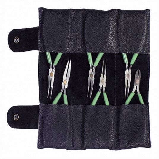 XCELITE Plier Set ESDSafe, 6 Pliers, Std Cushion Grip, Manual, Pouch, 6 9 Pliers Range