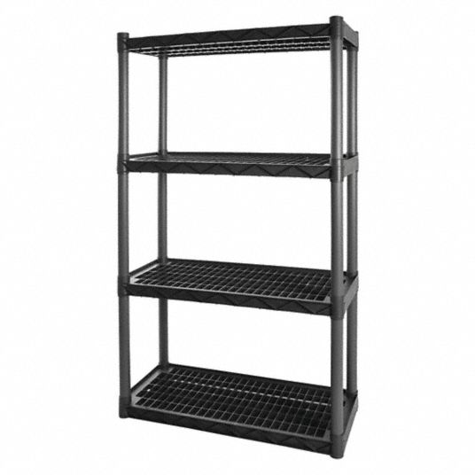 PLANO MOLDING Plastic Shelving 33 in x 14 in, 57 in Overall Ht, 4