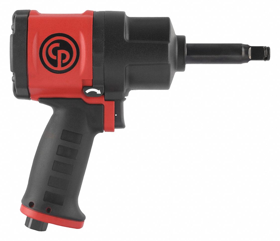 Impact Wrench: Pistol Grip, Extended, Compact, Gen Duty, 1/2 in Square Drive Size