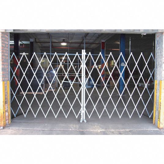 Grainger Approved Folding Gate Double 12 To 14 Ft Opening Width 11 In Folded Width Steel Gray 54xu54 Peco 1475 Grainger