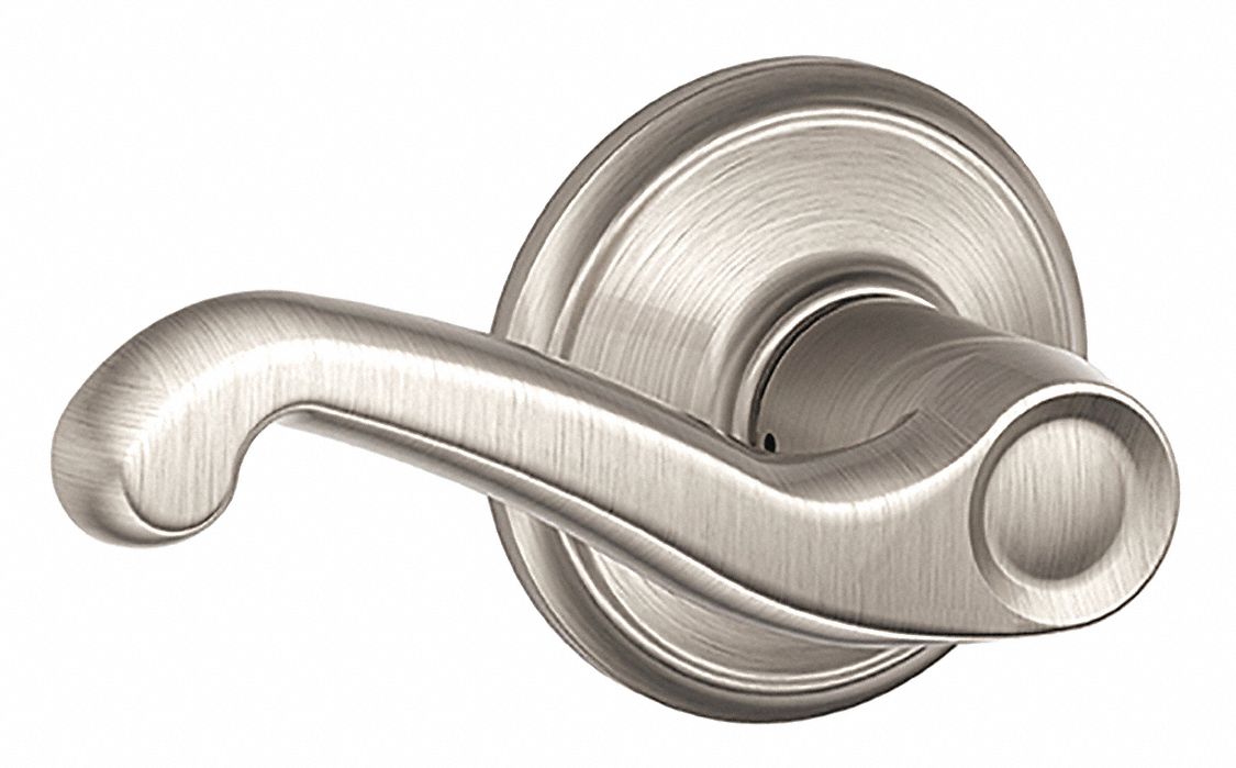 Door Lockset: Passage Lever Locksets, Nickel, ADA Compliant