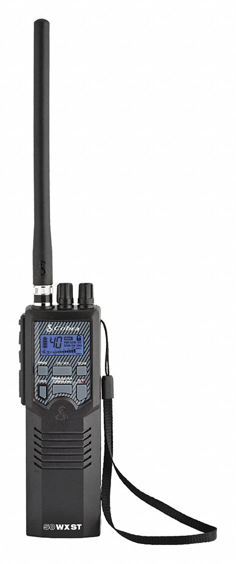 Handheld CB Radio: Handheld, Handheld/Weather Channels, 26 to 27 MHz, Built-In