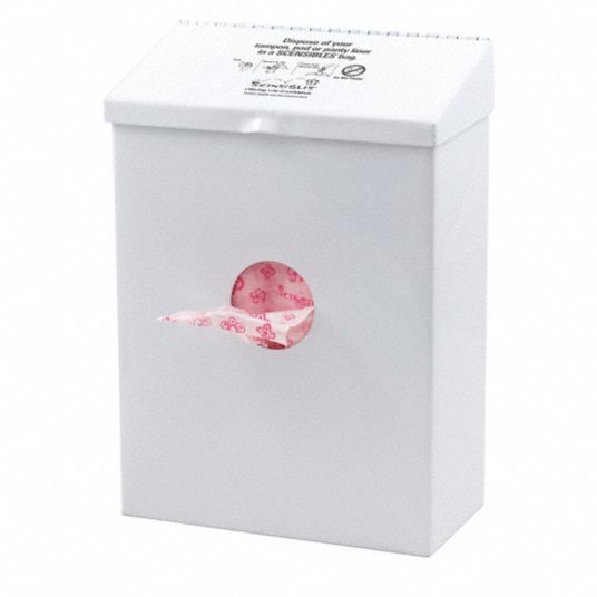 SCENSIBLES Sanitary Napkin Receptacle with Bag Dispenser, Receptacle