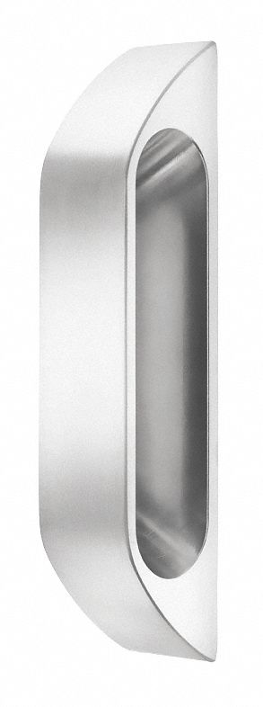 Pull Handle: Thru-Bolt, Aluminum, Silver, 6.75 in Mounting Hole Center to Center