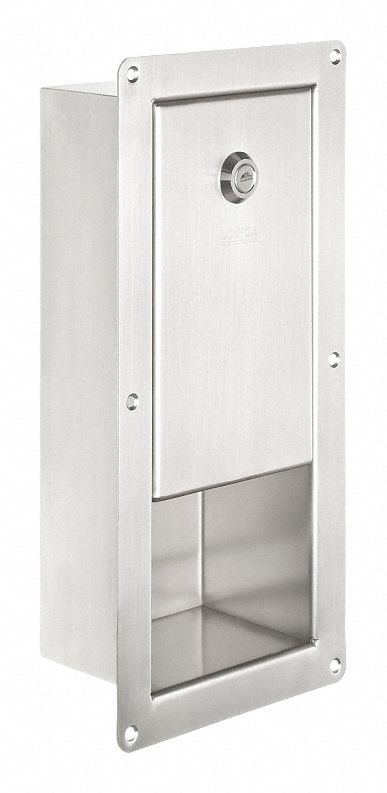 Toilet Paper Dispenser: Sheets, Vertical Sheets, Steel, Silver, No Series