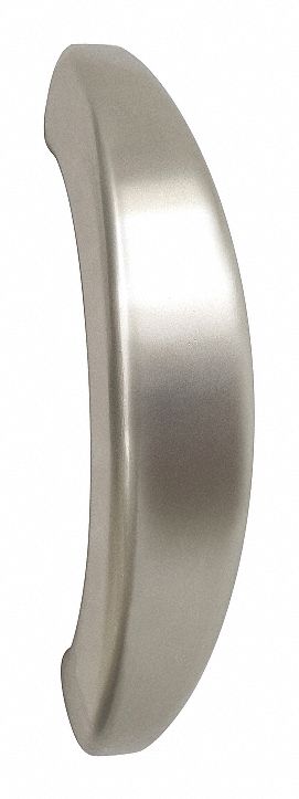 Pull Handle: Thru-Bolt, Aluminum, Silver, 4 in Mounting Hole Center to Center