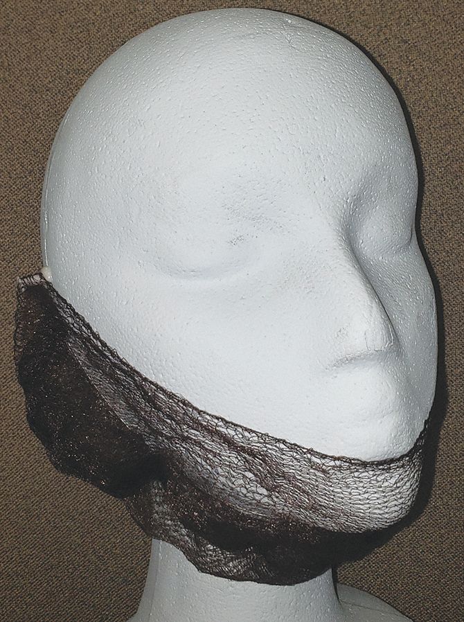 KEYSTONE Beard Cover, Polypropylene, Brown, PK100 54YE23POWER HOLD