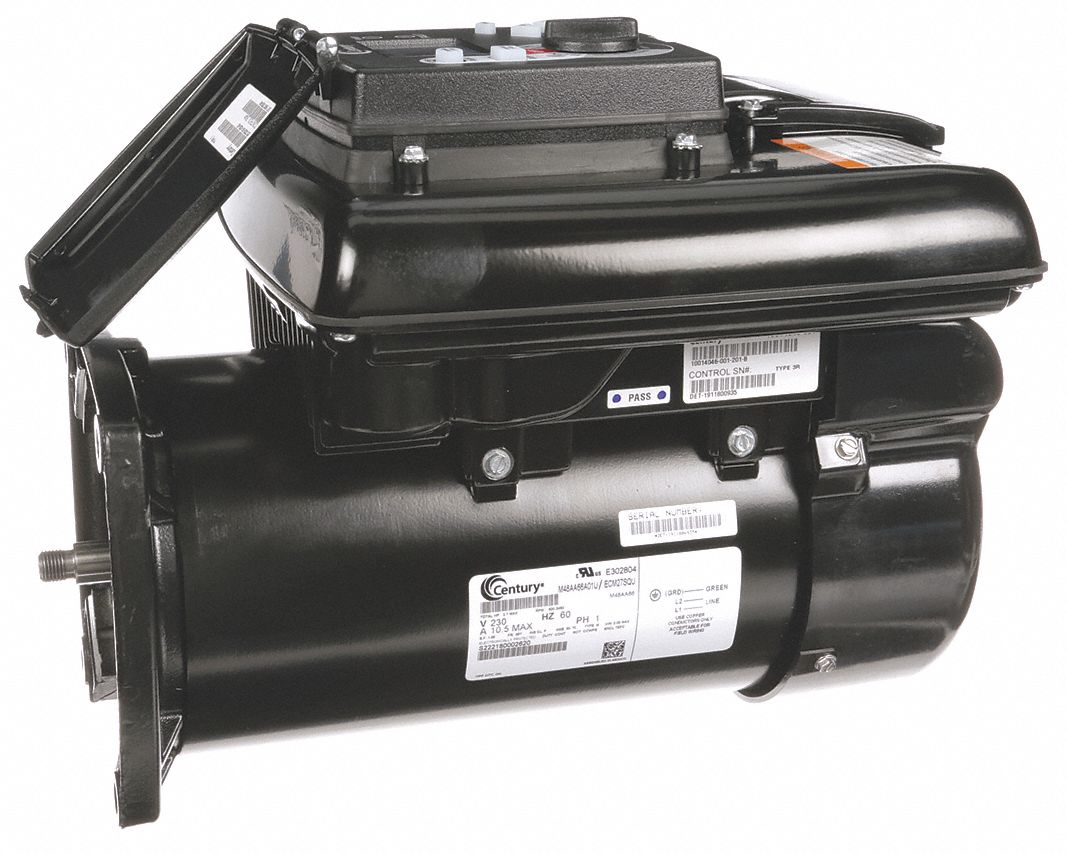 CENTURY Pool Pump Motor, 2 7/10 HP, ECM, Nameplate RPM 6003,450, 48Y Frame, Voltage 230V AC