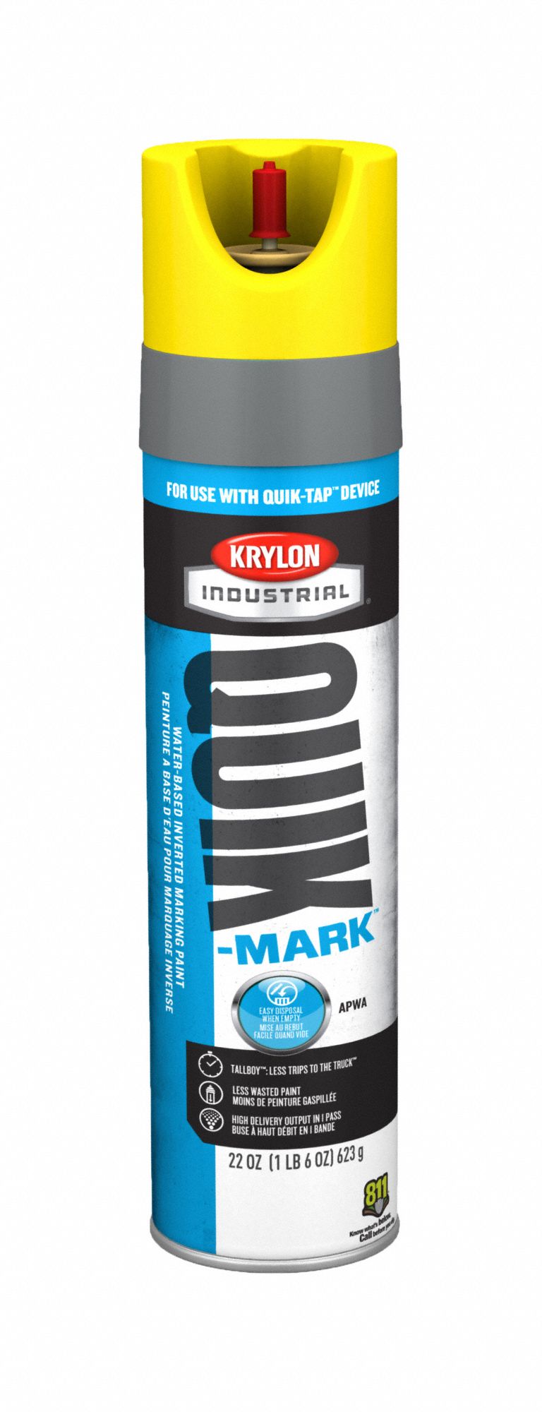 KRYLON INDUSTRIAL, Inverted Paint Dispensing, APWA Utility Yellow