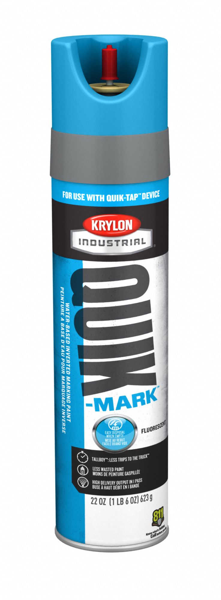 KRYLON INDUSTRIAL, Inverted Paint Dispensing, Fluorescent Caution Blue
