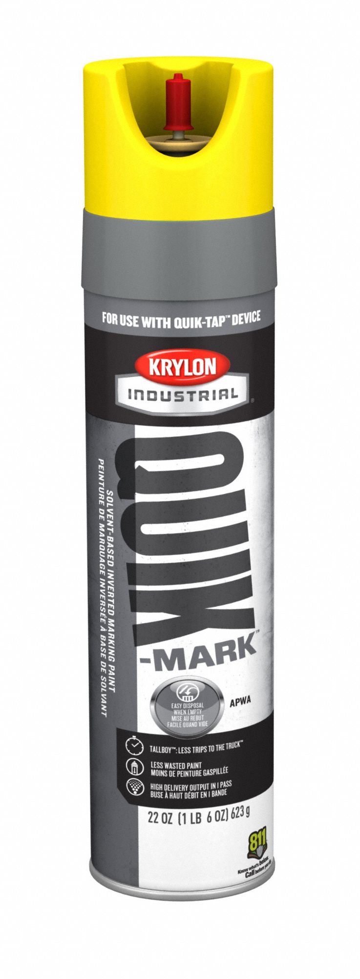 KRYLON INDUSTRIAL, Inverted Paint Dispensing, Safety Yellow, Marking