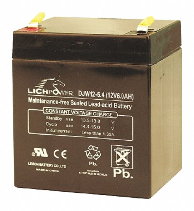 SECURITRON, Power Supply Batteries, Battery 54YM98B1208 Grainger