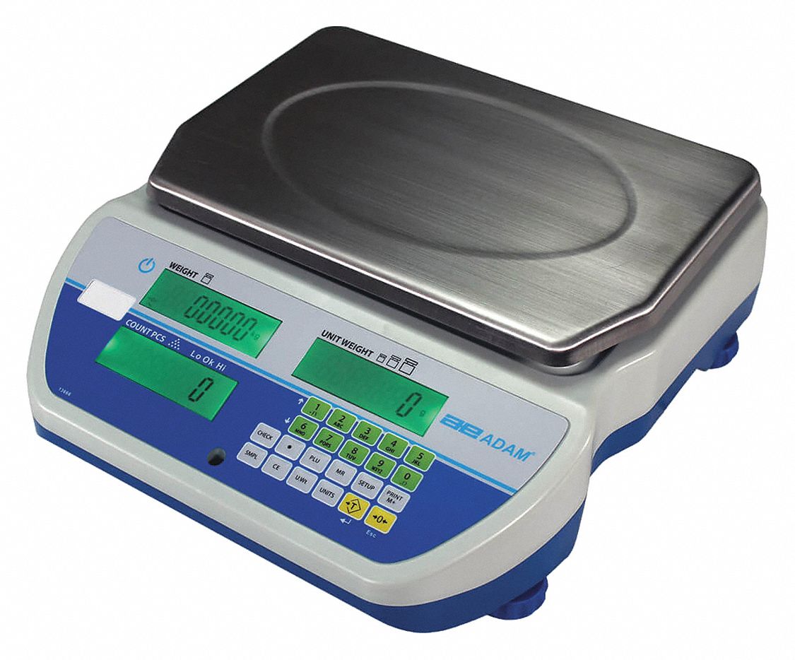 Bench Scale: 16 lb Wt Capacity, 8 1/4 in Weighing Surface Dp, g/kg/lb, LCD