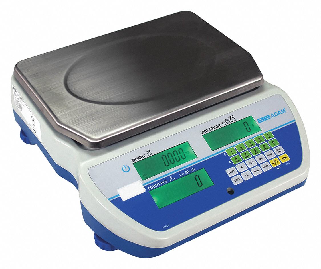 Bench Scale: 100 lb Wt Capacity, 8 1/4 in Weighing Surface Dp, g/kg/lb, 2 g/0.005 lb