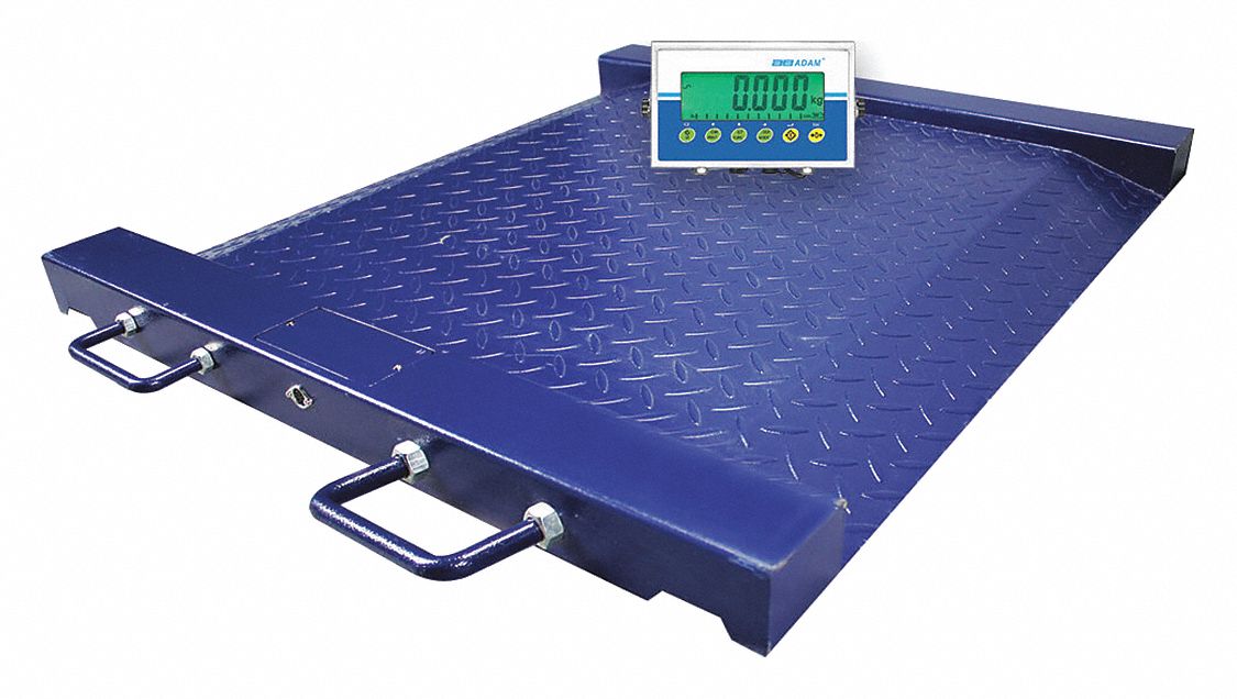Platform Floor Scale: 1, 100 lb Wt Capacity, 29 7/8 in Weighing Surface Dp, Digital