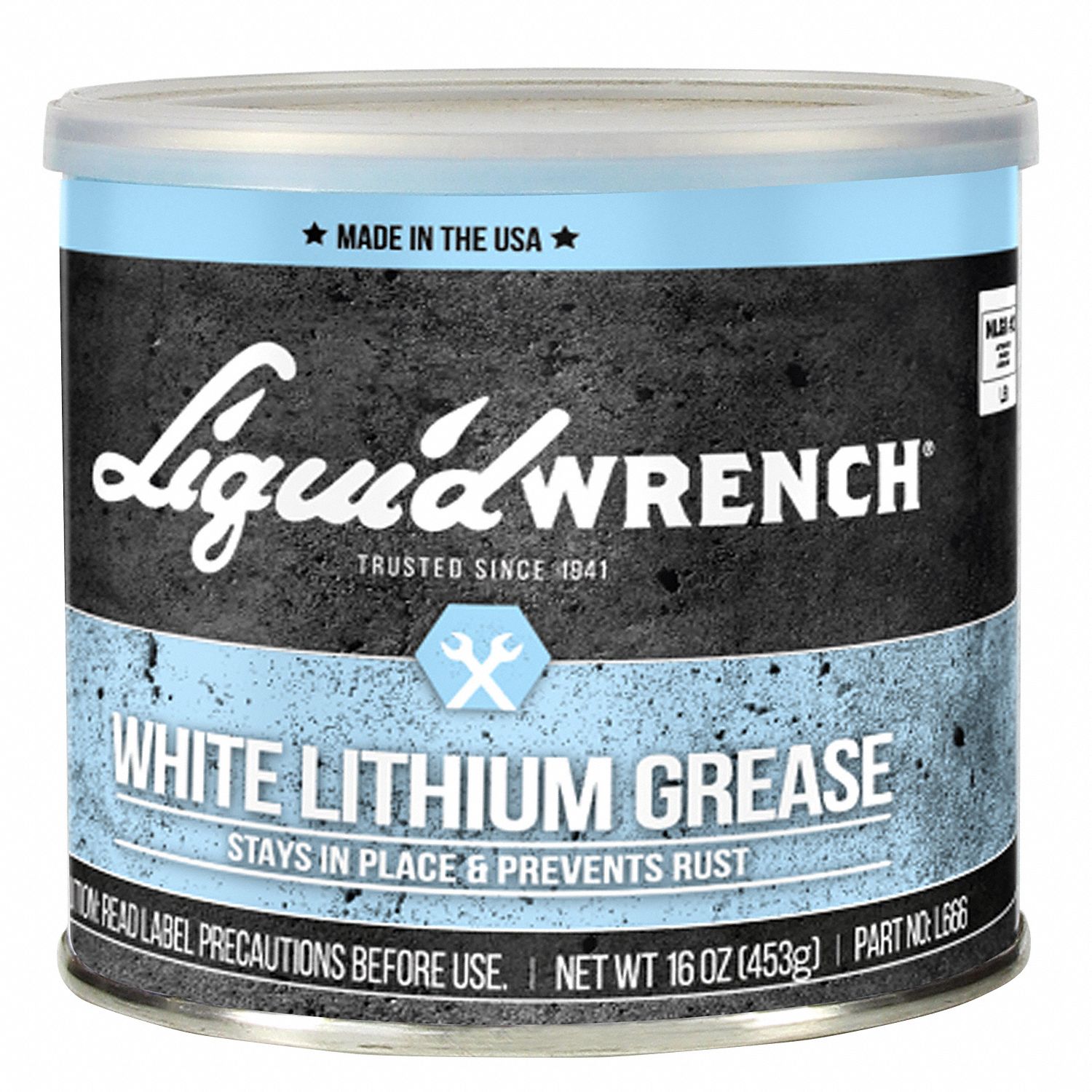 Multipurpose Grease: Lithium, White, 16 oz, NLGI Grade 2, 300°F Max. Op Temp.
