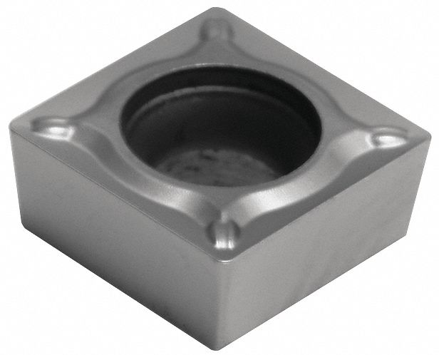 Square Turning Insert: 3/8 in Inscribed Circle, Neutral, 1/32 in Corner Radius, AlTiSiN