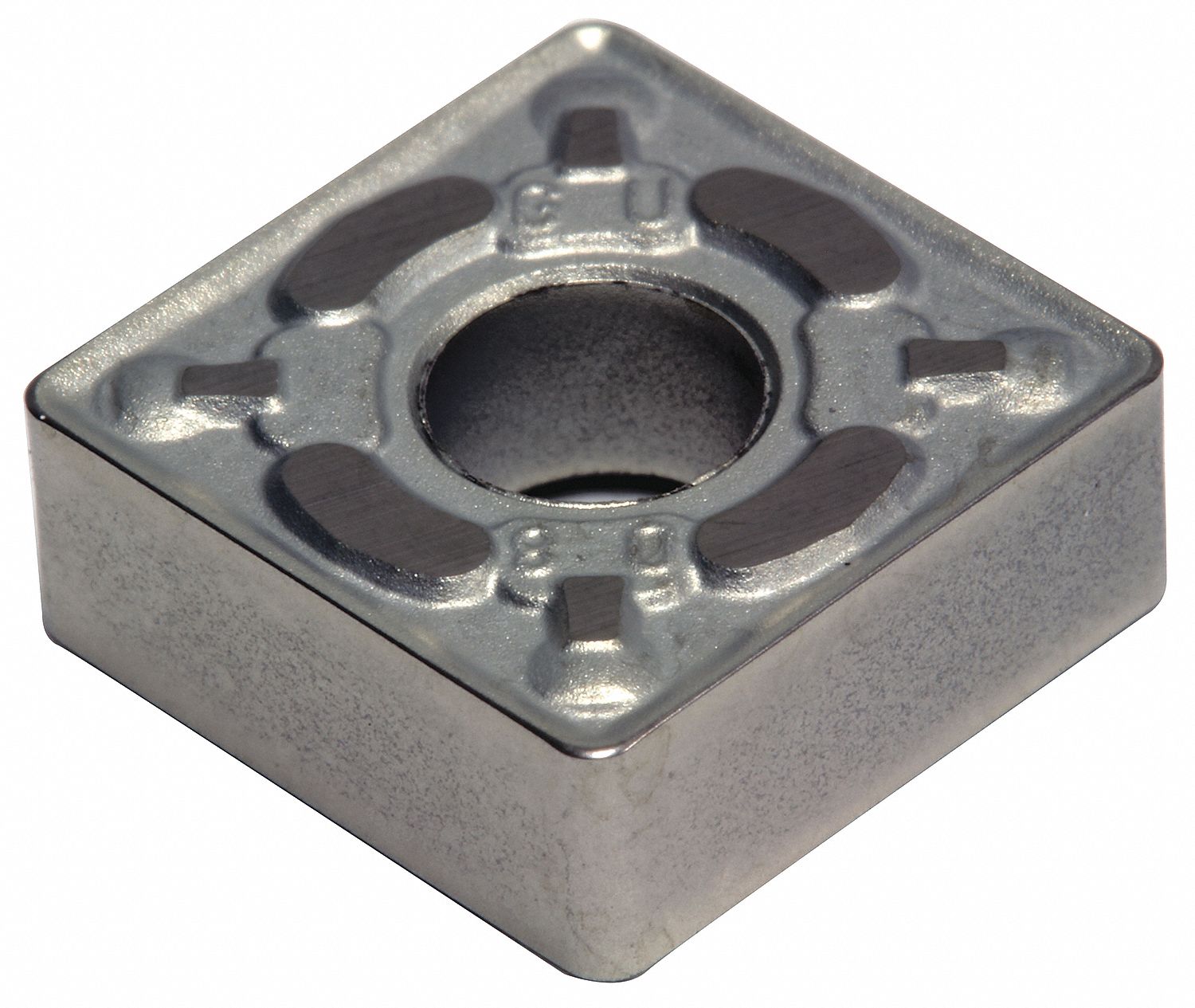 Square Turning Insert: 1/2 in Inscribed Circle, Neutral, 1/32 in Corner Radius, AlTiSiN