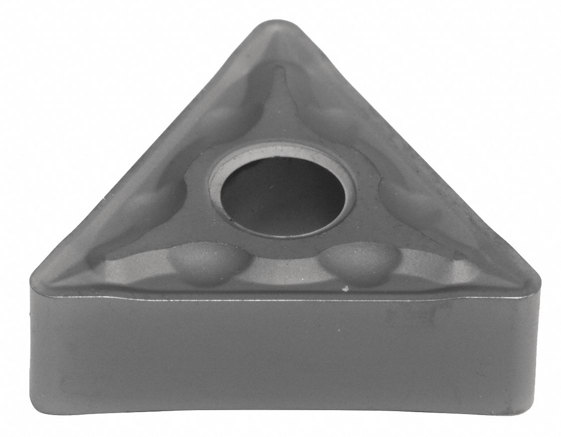 Triangle Turning Insert: 1/2 in Inscribed Circle, Neutral, EMU Chip-Breaker, AlTiSiN