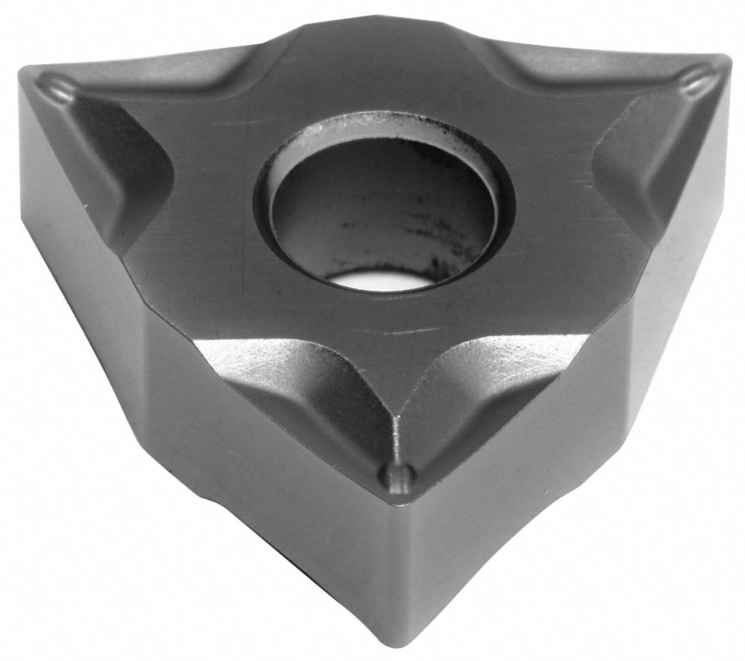 Turning Insert: 1/2 in Inscribed Circle, Neutral, 3/16 in Thick, ESU Chip-Breaker, AlTiSiN