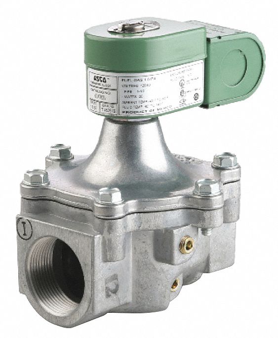 SOLENOID VALVE: 2-WAY, NORMALLY CLOSED, 1½ IN PIPE SIZE, 120V AC, MEDIUM PRESSURE