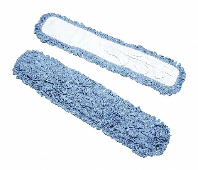 Dust Mop Replacement Head: Tie On, Acrylic/Nylon/Rayon/Recycled PET Polyester, 36 in Wd