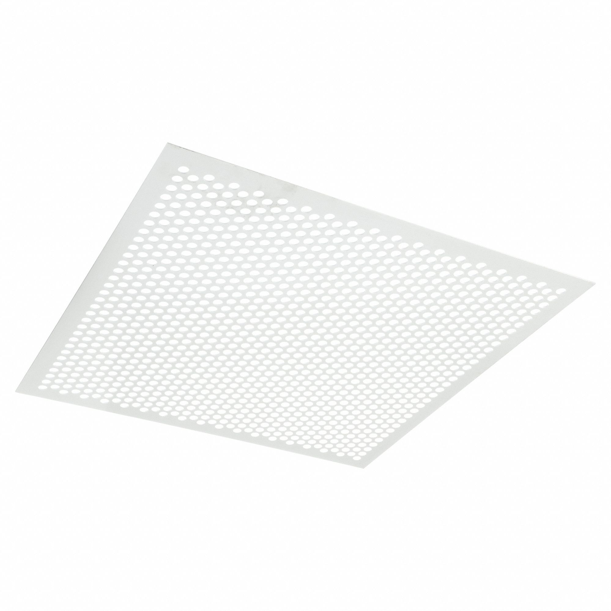 Diffusers: Ceiling, 23 3/4 in H, 23 3/4 in W, Lay-In, Plastic, Perforated, White