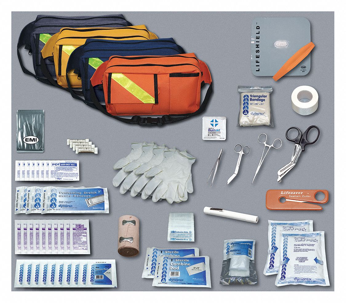 Trauma PAC: 80 Components, Nylon, Bag, Black, Medication Included, Nylon