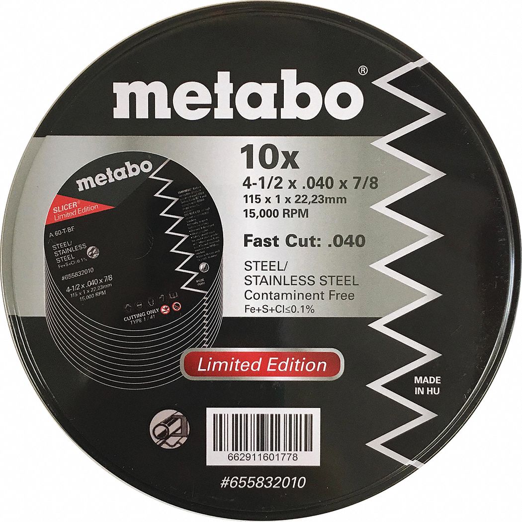 METABO Abrasive Cut-Off Wheel,PK10: 10 PK