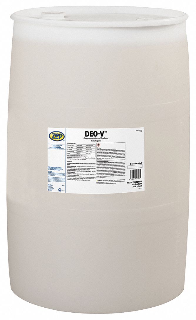 ZEP Deodorizer Odor Eliminators, Drum, 55 gal Container Size, Liquid