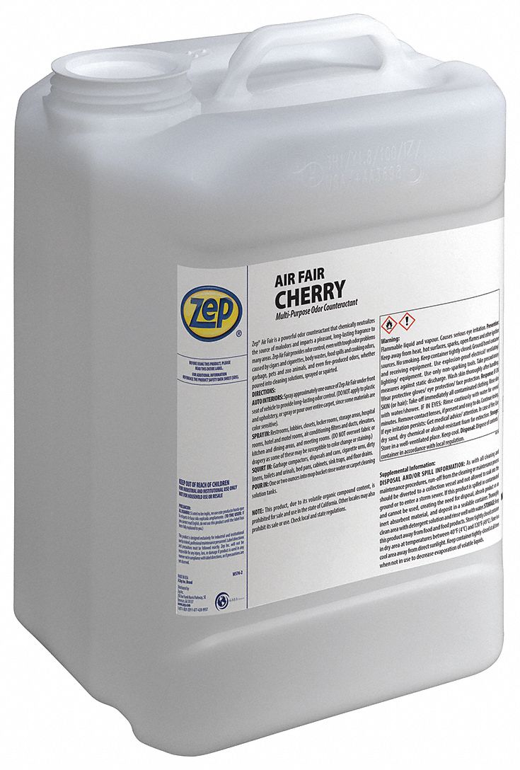 ZEP Odor Eliminators, Jug, 2.75 gal, Liquid, Cherry 54ZK55189052 Grainger