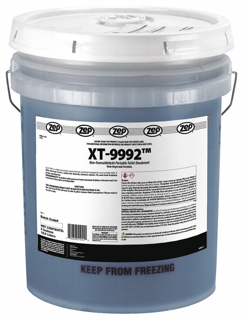 ZEP Portable Toilet Odor Eliminators, Bucket, 5 gal, Liquid, Cherry 54ZK59510435 Grainger