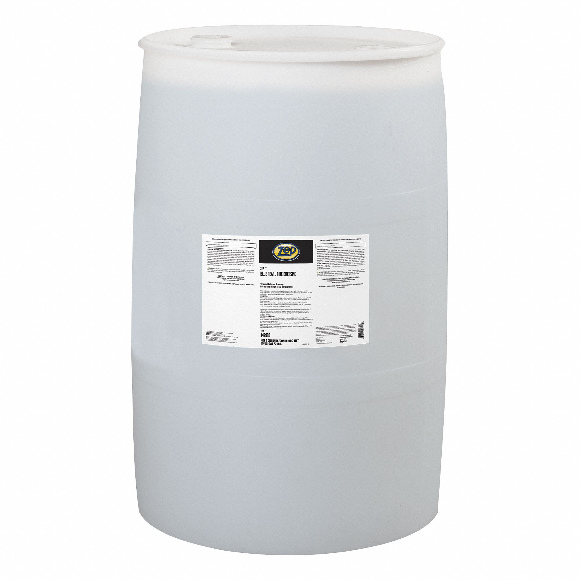 ZEP Vehicle Wash Drum, Light Blue, Viscous Liquid, Liquid, 55 gal