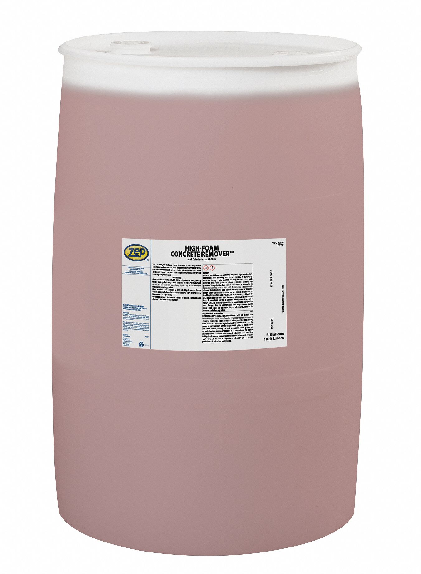 ZEP Vehicle Wash, Drum, Red, 55 gal., Liquid 54ZL15350085 Grainger