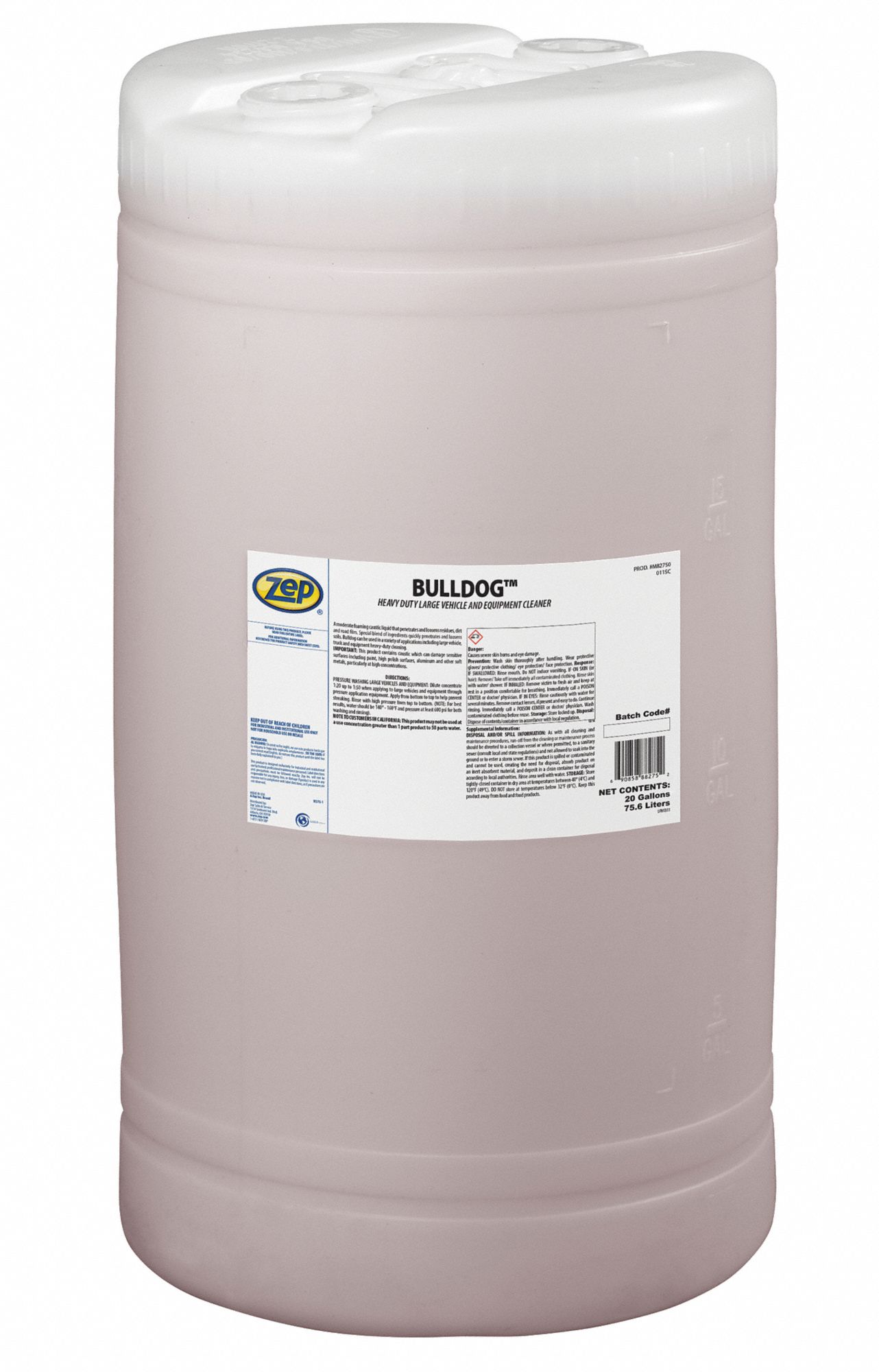 ZEP Vehicle Wash Drum, Red, Liquid, Liquid, 20 gal Container Size