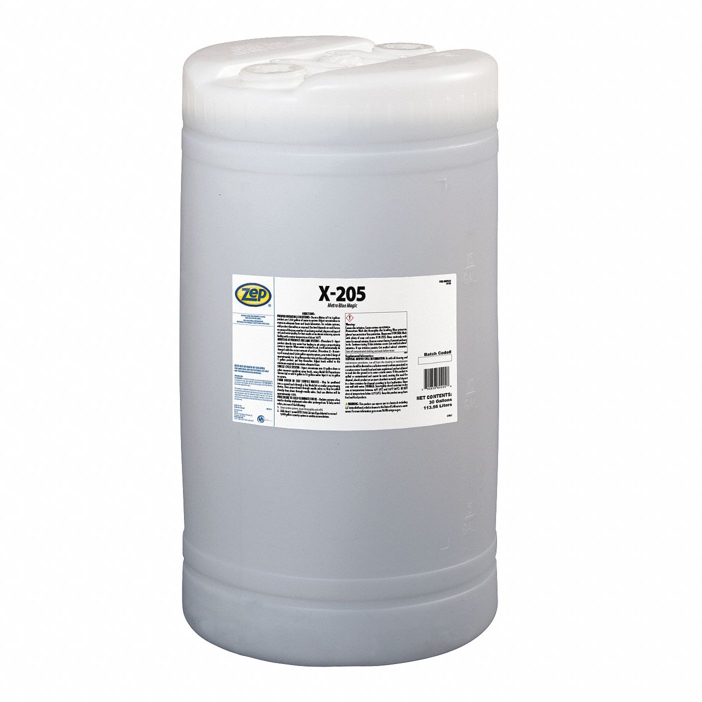 ZEP Vehicle Wash Drum, Blue, Liquid, Liquid, 30 gal Container Size