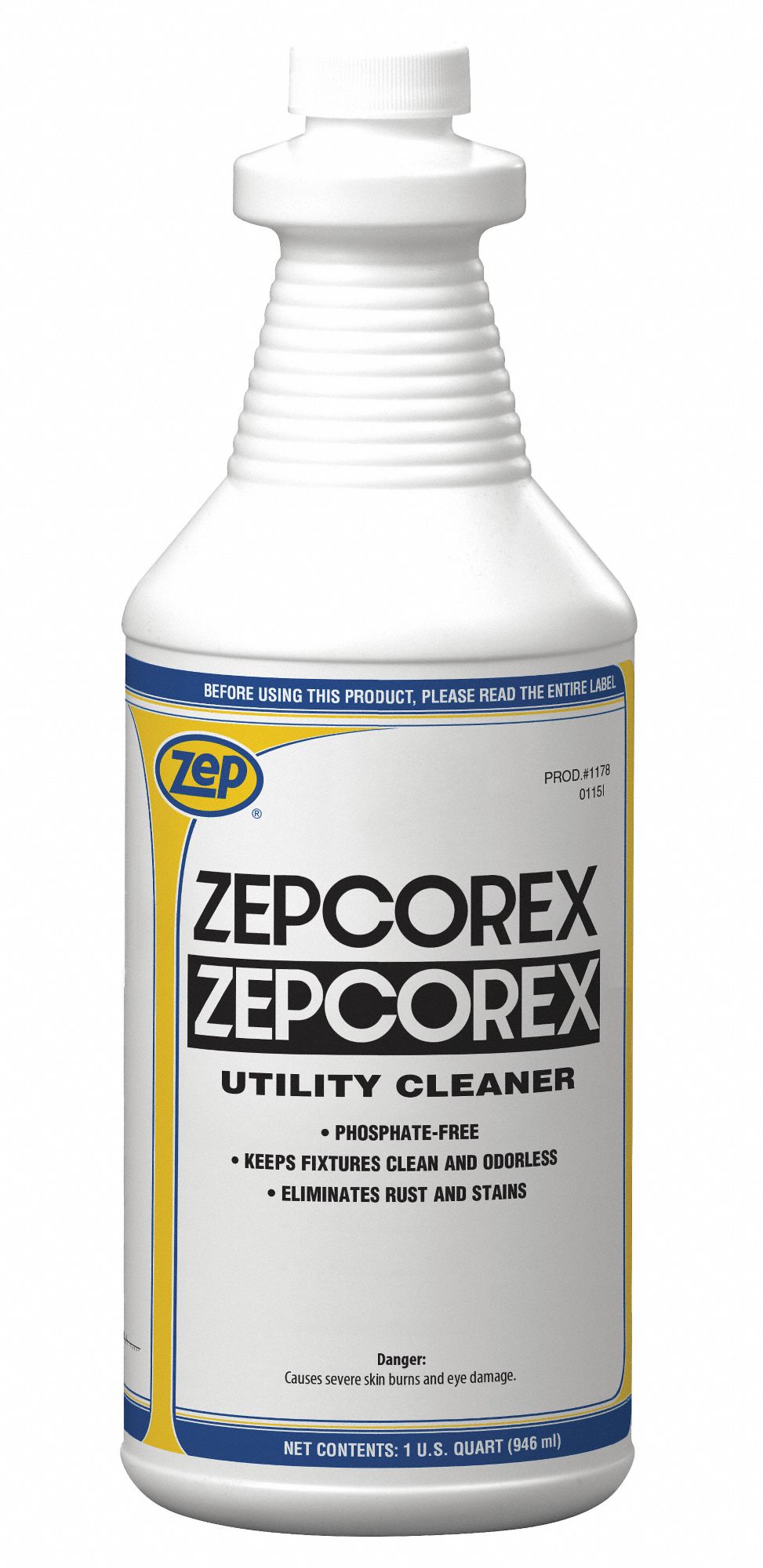 ZEP, Bottle, 32 oz Container Size, Toilet and Urinal Cleaner