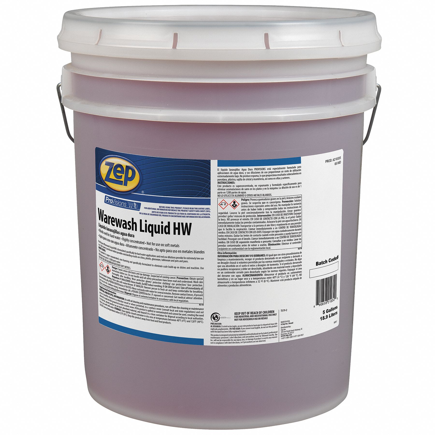 ZEP Machine Wash, Dishwashing Detergent, Cleaner Form Liquid, 5 gal 54ZL88210335 Grainger